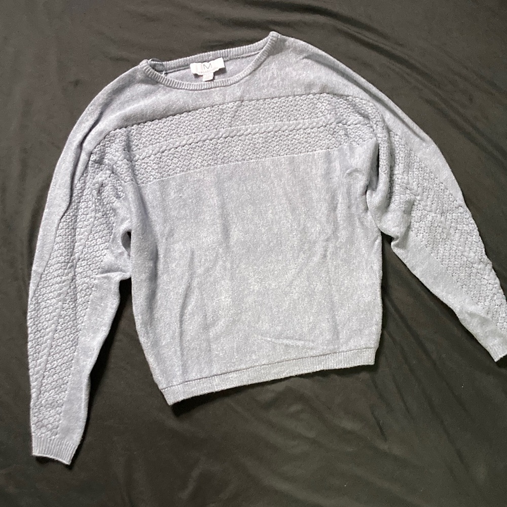 NWT Magaschoni Super Soft Sweater Eyelet Indigo Heather Size Small